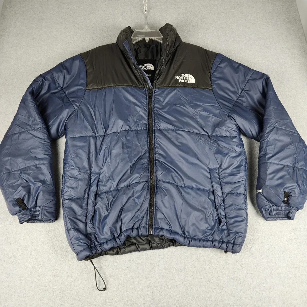 The North Face Puffer Jacket Mens 2XL Blue Quilted Warmth Classic Fit Full Zip